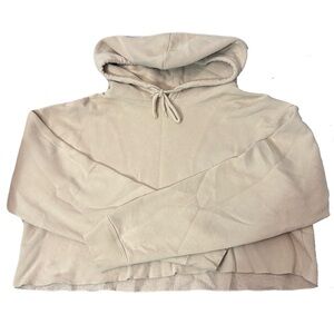 5/$25 Cropped Light Beige Hooded Sweatshirt